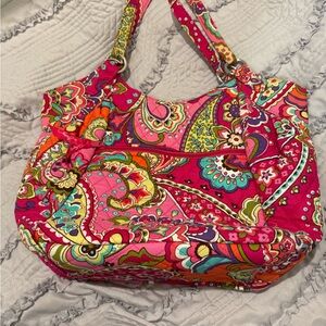 Vera Bradley Pink and Orange Paisley Shoulder Bag